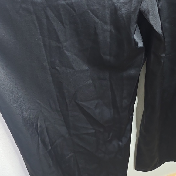 Disturbia Pintuck Rufflw Black Long Sleeve Ruffle- Jumpsuit Size 12 Belt Missing - Picture 12 of 13